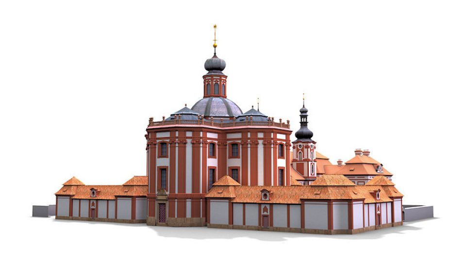 Vizualizace barokního komplexu v Mariánské Týnici