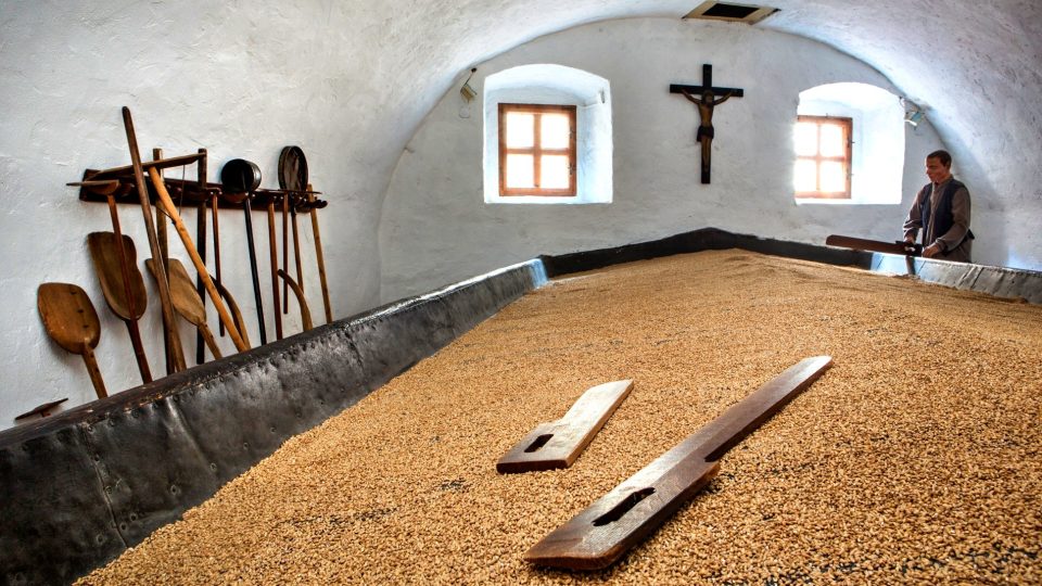 Hvozd na sušení sladu v Pivovarském muzeu v Plzni