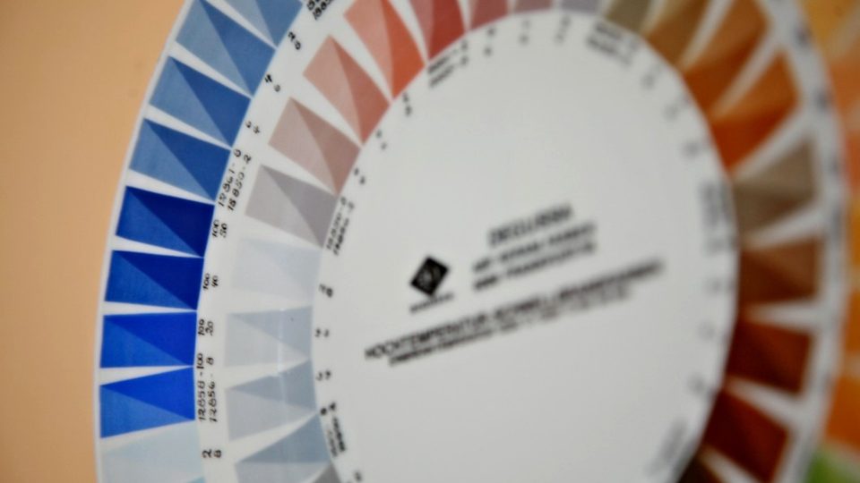 Vzorkovnice používaných barev