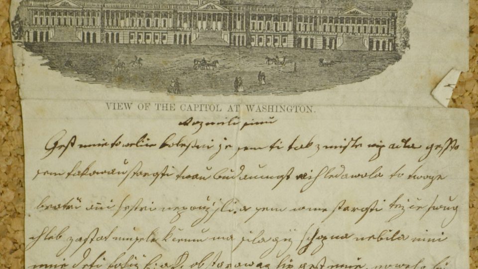 Dopis z Ameriky z roku 1863