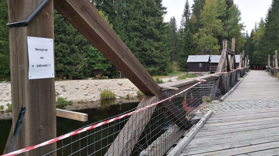 Hradlový most u Modravy se musí opravit