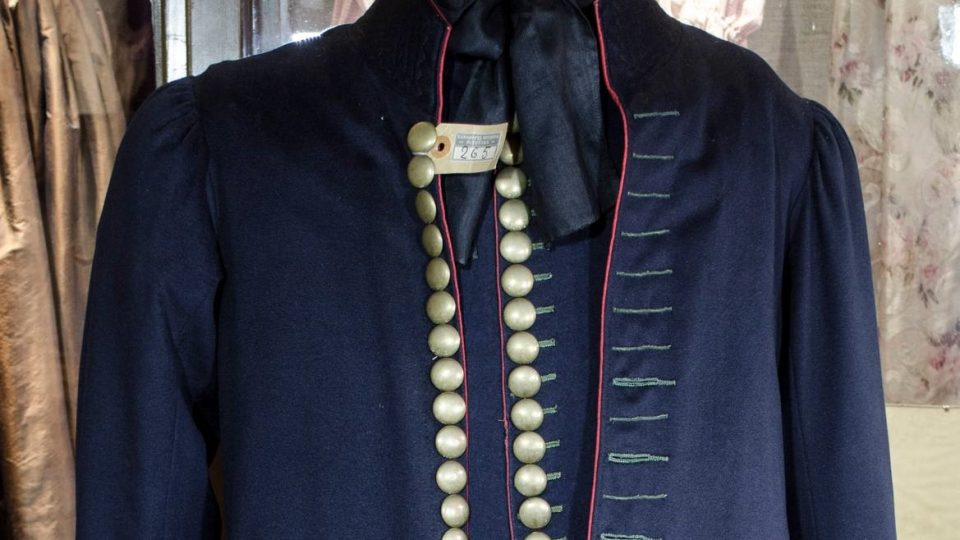 Selský kabát a vesta z vysokojakostního sukna barveného indigem