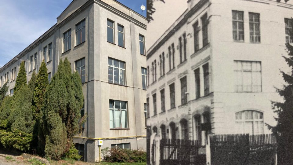 Továrna v Plesné v roce 2022 a před 100 lety