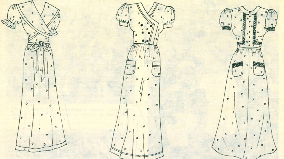„Šohajky“ v pojetí návrhářů ateliéru Melantrich byly prosté letní šaty s různě řešeným živůtkem, balonkovými rukávy a mírně nabíranou sukní. Datace 1936