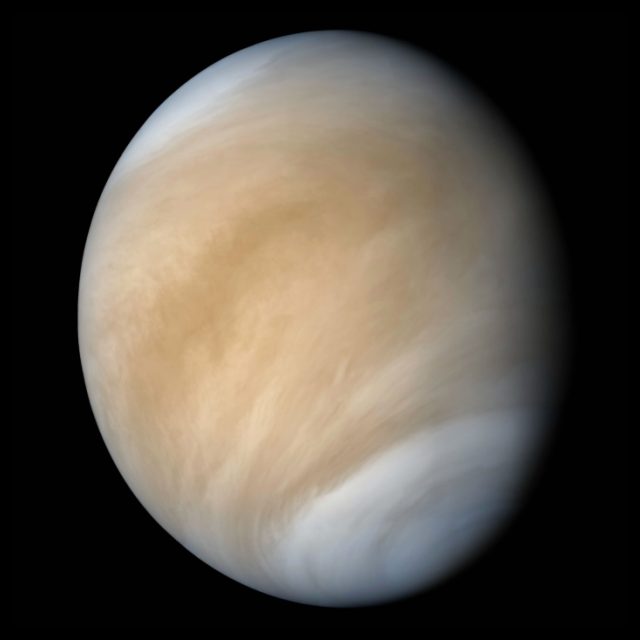 Vědci našli v atmosféře Venuše stopy plynu zvaného fosfan,  což by podle nich mohlo naznačovat,  že v oblacích Venuše existuje život | foto:  NASA